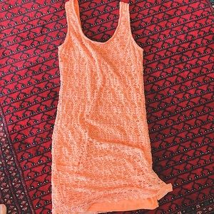 Cute fresh sherbet orange summer dress.  Comfortable fabric to fit your curves!